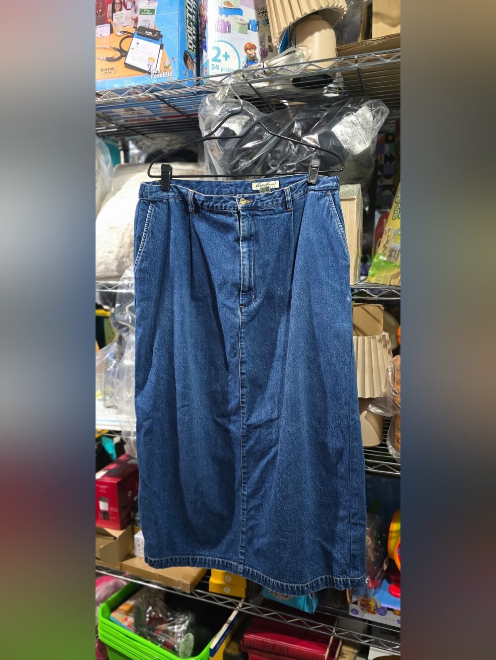 GUC Size 20 Eddie Bauer Relaxed Fit Jean Skirt - Dark Blue